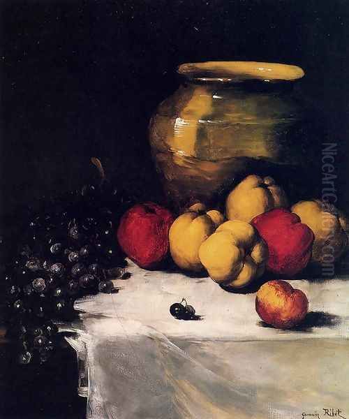 A Still Life With Apples And Grapes - view 1