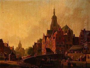 A Dutch Town Scene by Jan Rutten