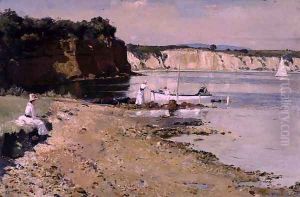 Slumbering Sea, Mentone, 1887 by Thomas William Roberts