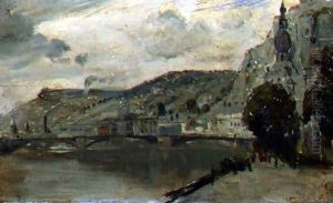 The Bridge at Dinant by Thomas William Roberts
