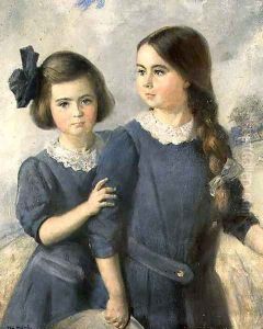Portrait of Gwynneth and Norah Langton Thompson by Thomas William Roberts