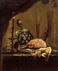 Still Life with Ham by Pieter de Ring
