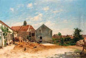 The farmyard by Albert Gabriel Rigolot