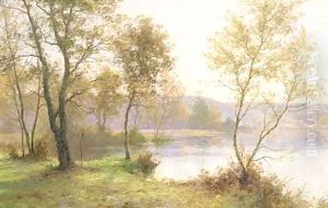 An autumn landscape by Albert Gabriel Rigolot