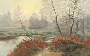 A woodland stream by Albert Gabriel Rigolot