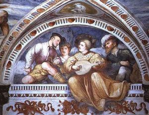 The Concert string instruments, lunette, 1531-32 by Gerolamo Romanino