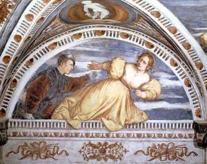 Tarquin and Lucretia, lunette, 1531-32 by Gerolamo Romanino