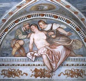 The Death of Cleopatra, lunette, 1531-32