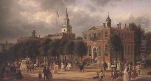 Independence Hall In Philadelphia 1858 63 by Ferdinand Richardt