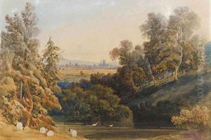 A distant view of Gloucester by George Fennel Robson