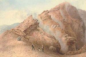 Grand Tourists reaching the peak of a volcano by George Fennel Robson