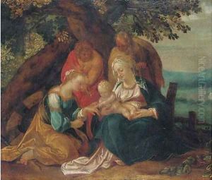 The Mystic Marriage of Saint Catherine by Hans Rottenhammer