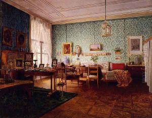 Interior Of A Living Room by Eduard Ritter