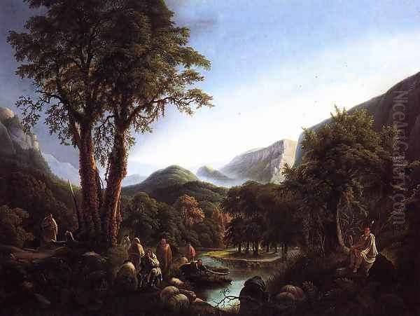 A Gathering of Indians in a Primeval Landscape - view 1