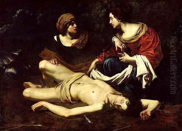 St Sebastian Tended by St Irene - view 1