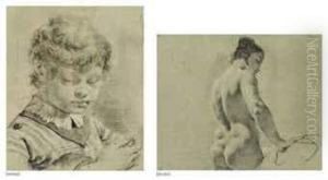 A Female Nude Seen From Behind by Giovanni Battista Piazzetta