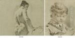 Tete De Jeune Garcon ; Femme Nue, Vue De Dos by Giovanni Battista Piazzetta