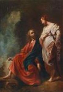 Christus Und Die Samariterin Am Brunnen by Giovanni Battista Piazzetta
