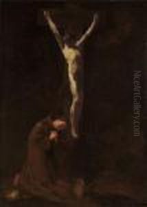 La Crucifixion Avec Saint Francois Priant Au Pied De La Croix by Giovanni Battista Piazzetta