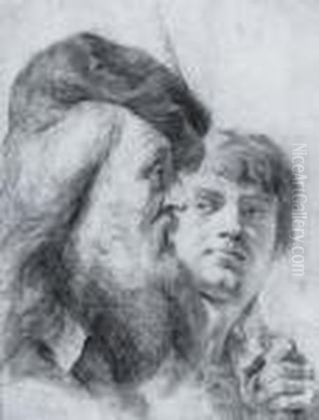 Two Male Heads - view 1