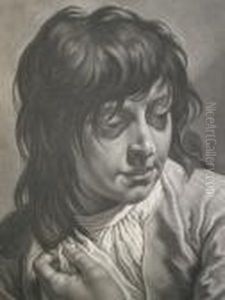 Head Of A Young Man; Mezzotint, 38.5x27cm: Head Of A Young Man; Mezzotint, 38.5x27cm: