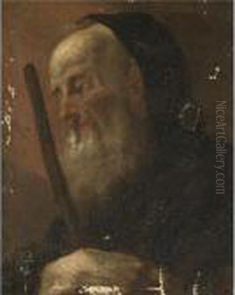 Study Of A Bearded Hermit Saint, Head And Shoulders, Possibly Anthony The Great - view 1