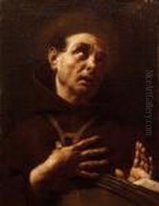 Santo Estatico, A Mezzo Busto, Con Libro