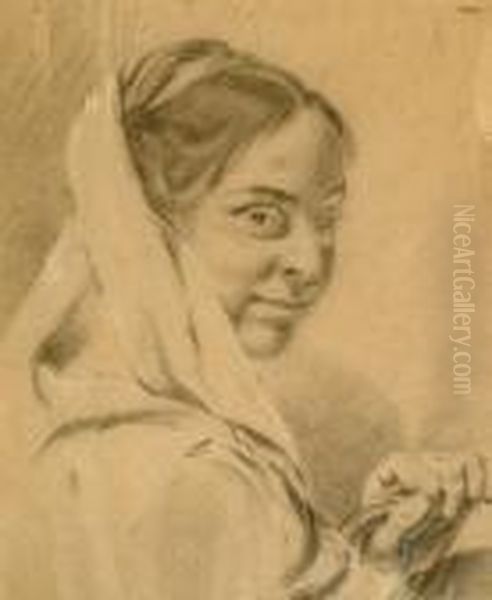 Portrait Of A Girl Holding A Basket - view 1