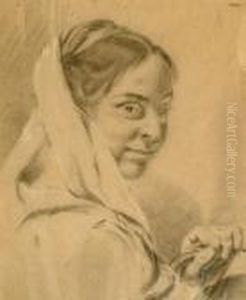 Portrait Of A Girl Holding A Basket