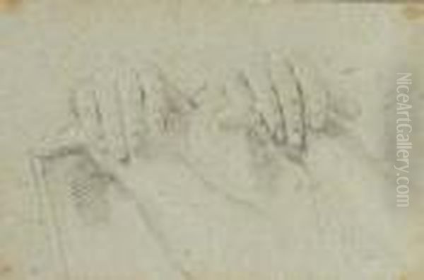 Two Studies Of Hands Resting On A Board - view 1