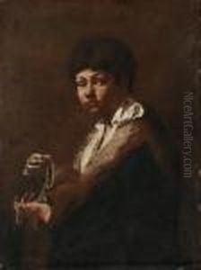A Youth, Half-length, Holding A String Of Pearls by Giovanni Battista Piazzetta