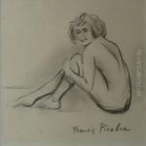 Nu Feminin Assis De Trois Quart by Francis Picabia