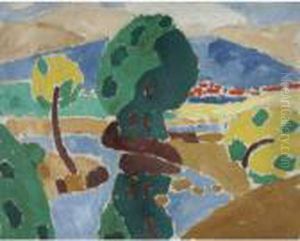 Le Torrent (paysage Au Grand Et Au Petit Arbre) by Francis Picabia