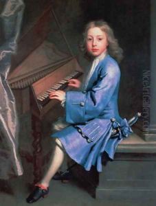 Garton Orme seated at the Spinet by Jonathan Richardson