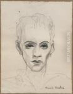 Portrait D'homme Crayon Et Fusain Sur Papier by Francis Picabia