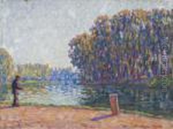 Pecheur A La Ligne, Moret, Bord Du Loing - view 1