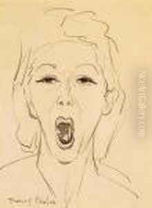 Tete De Femme Bouche Ouverte by Francis Picabia