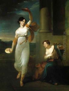 Portrait of Maria Mirska, Adam Napoleon Mirski and Barbara Szumska by Jan Rustem