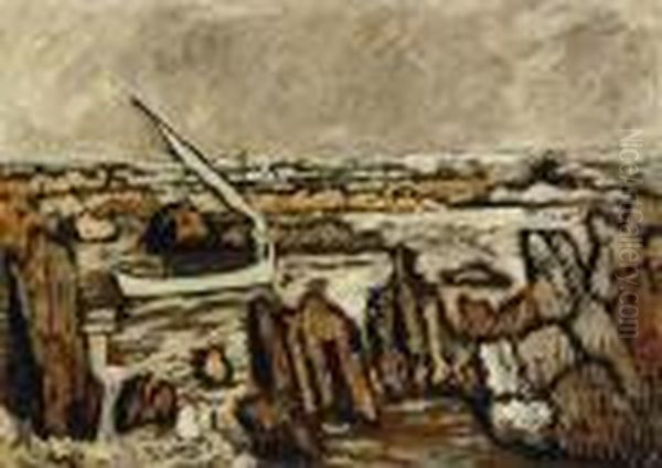Bateau Dans La Crique Rocheuse - view 1