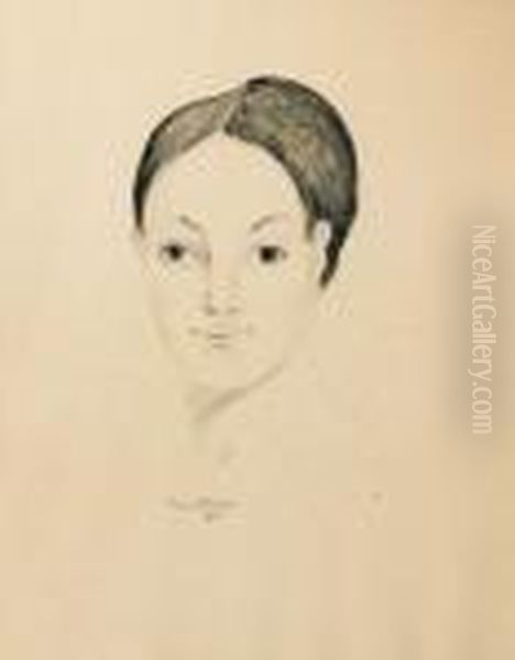 Portrait De Jeune Femme Aux Yeux Bleus - view 1