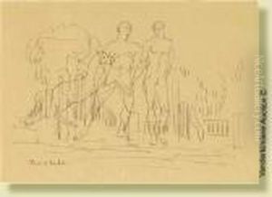 Hommeset Cheval, Crayon Sur
Papier. Signe En Bas A Gauche Francispicabia. Ecole Francaise. Dim.:
26x36 Cm by Francis Picabia