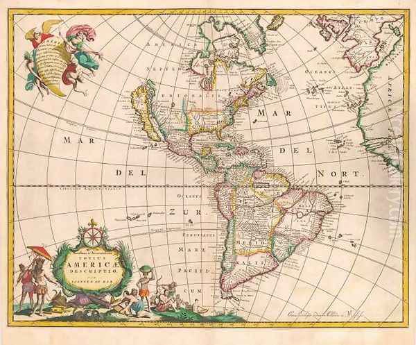 Novissima et Accuratissima Totius Americae Descriptio c. 1685 - view 1