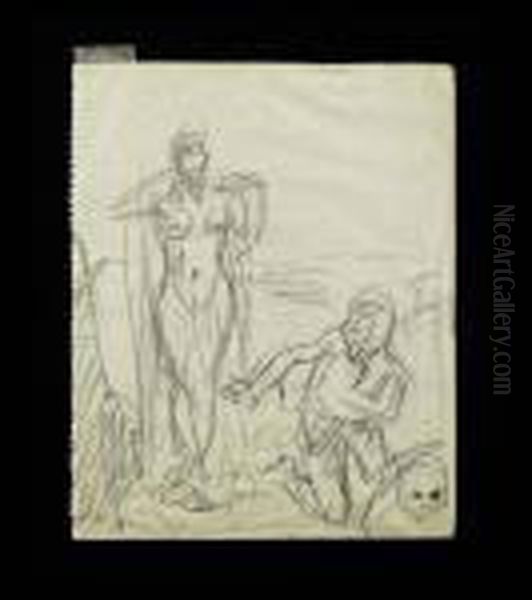Stehender Akt Und Knieende Figur. - view 1