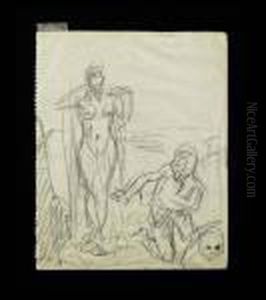 Stehender Akt Und Knieende Figur. by Francis Picabia