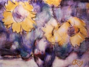 Sunflowers in a Vase by Christian Rohlfs
