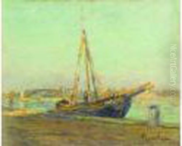 Les Martigues, Bateau A Quai, Vers 1904 - view 1