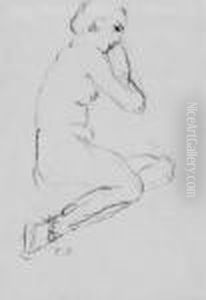 Sitzender Weiblicher Akt Im Profil by Francis Picabia
