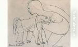 < Figure Feminine Au Singe >. by Francis Picabia