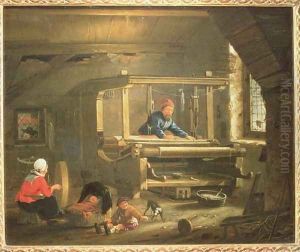 The Workshop of a Weaver, 1656 by Gillis Rombouts