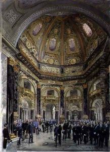 Visit of Emperor Franz Joseph I of Austria 1830-1916 to the Kunsthistorisches Museum in 1891, 1893